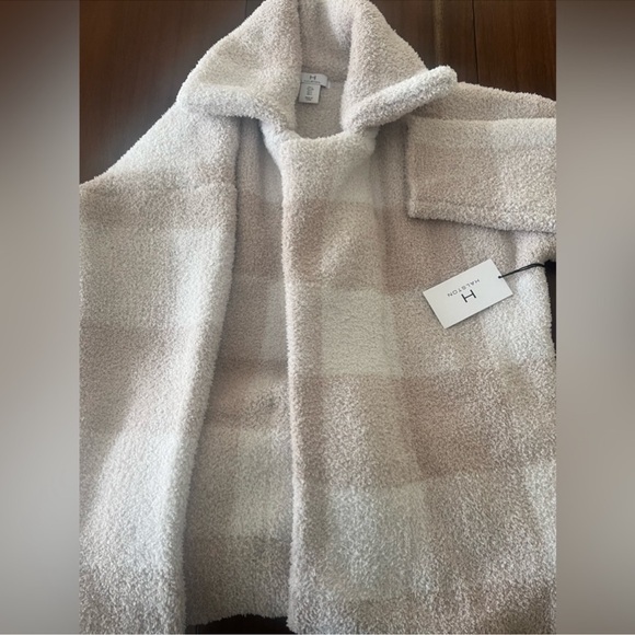 🎉LAST CHANCE🎉H HALSTON Buffalo Check Collar Cardigan With Pockets - Picture 9 of 11